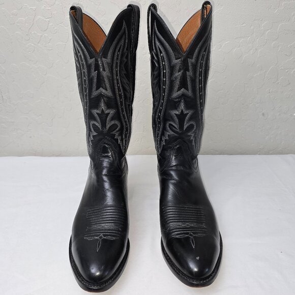Lucchese 2000 Boots Men's 11 D Black Italian Kangaroo Western Cowboy T3010 R4 - Picture 5 of 13